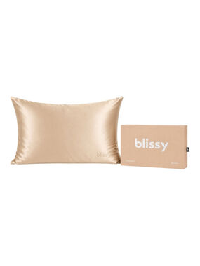 Blissy Silk Pillowcase Champagne Standard NIB Mulberry Silk Hair Skin Luxury